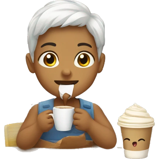 Bebe bebiendo café emoji
