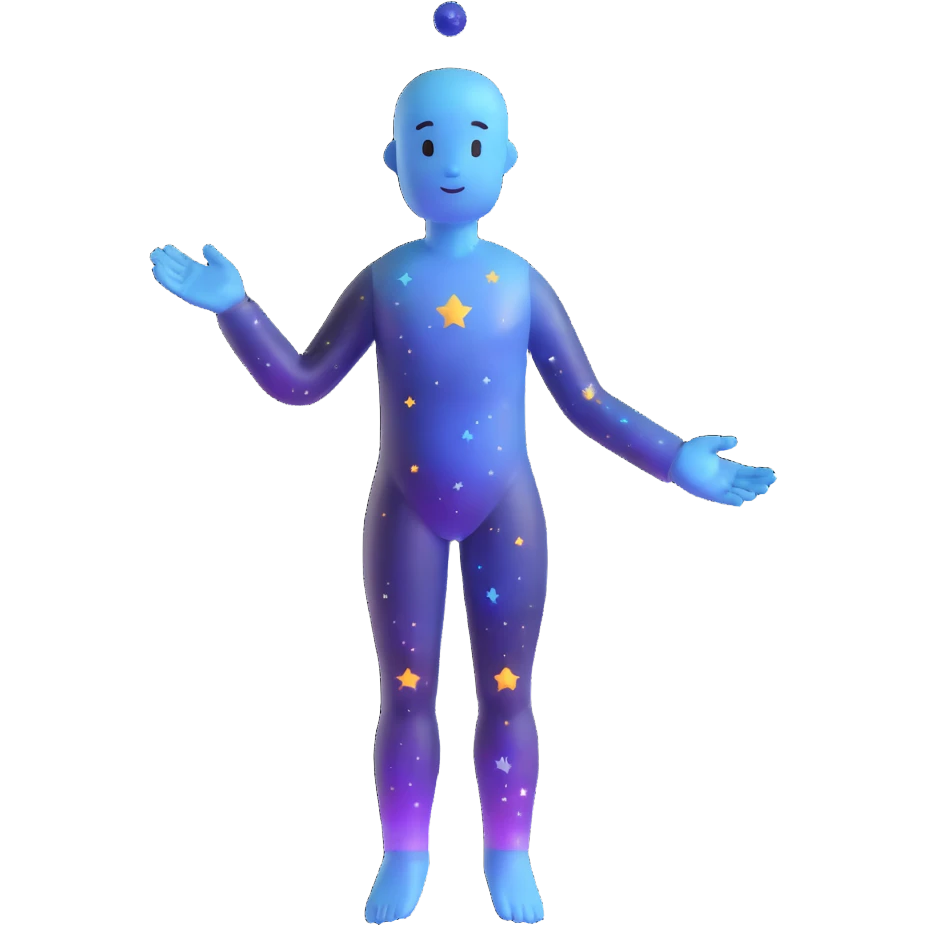 celestial being with universe inside its translucent body emoji