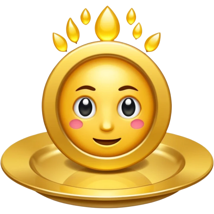 un lingote de oro en un plato emoji