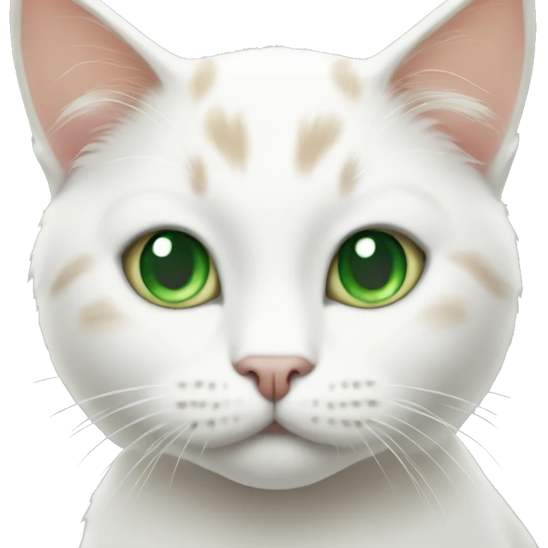 White-ginger cat with green eyes  emoji
