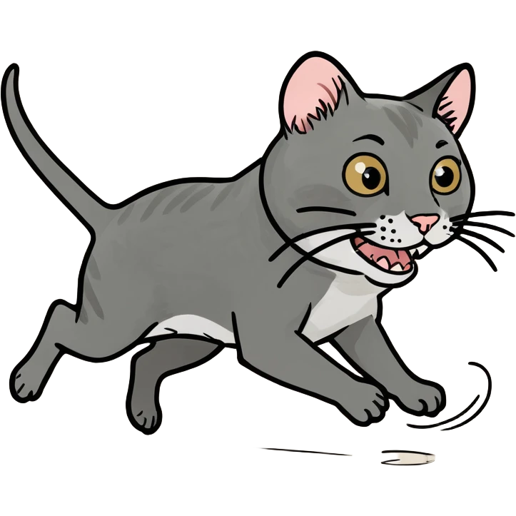 Cat chasing a mouse  emoji