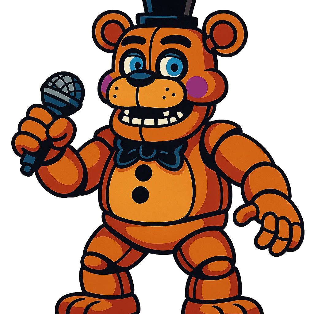 Freddy from Five Nights at Freddy's, highly detailed, vibrant toon style emoji