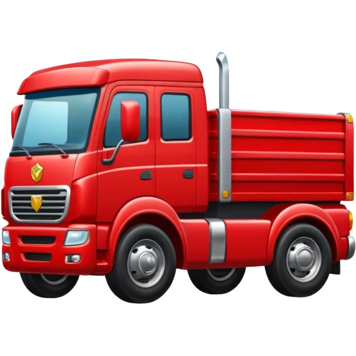 A red truck with a TIR emblem emoji