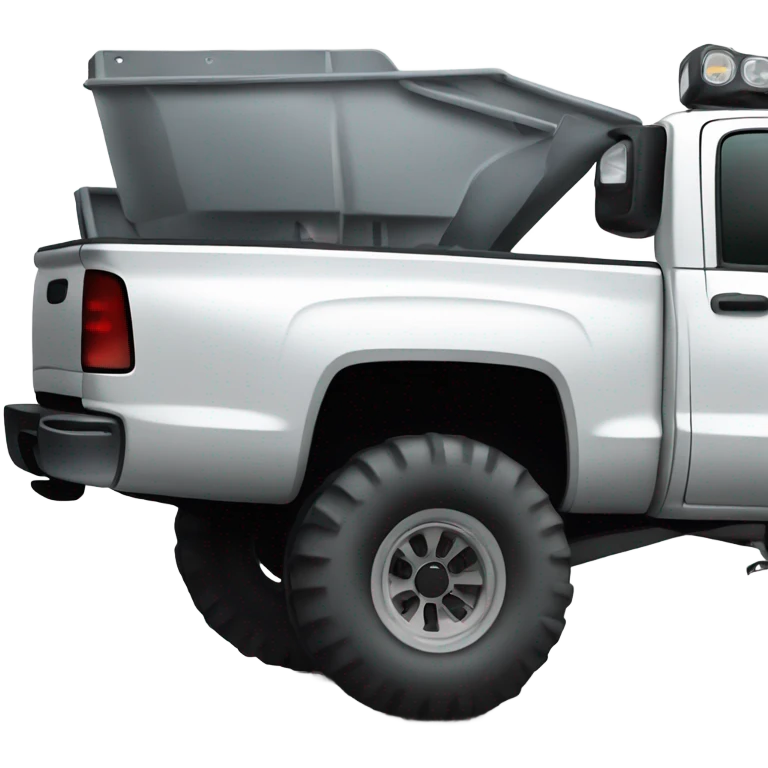 Lifted white Chevy truck  emoji