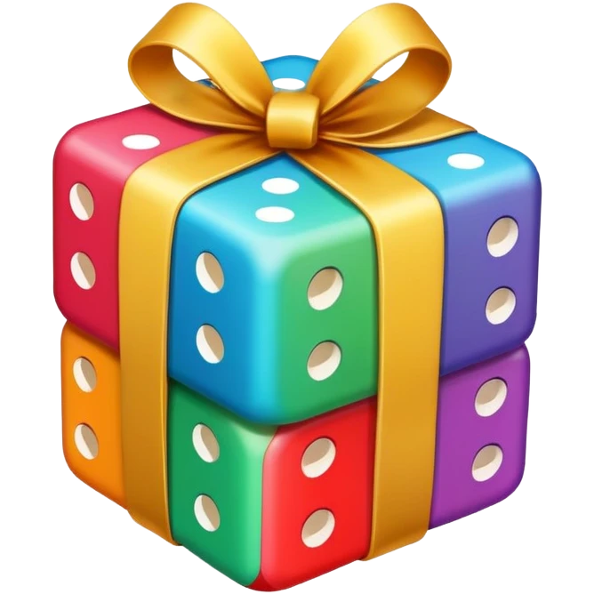 Gift with dice on it  emoji
