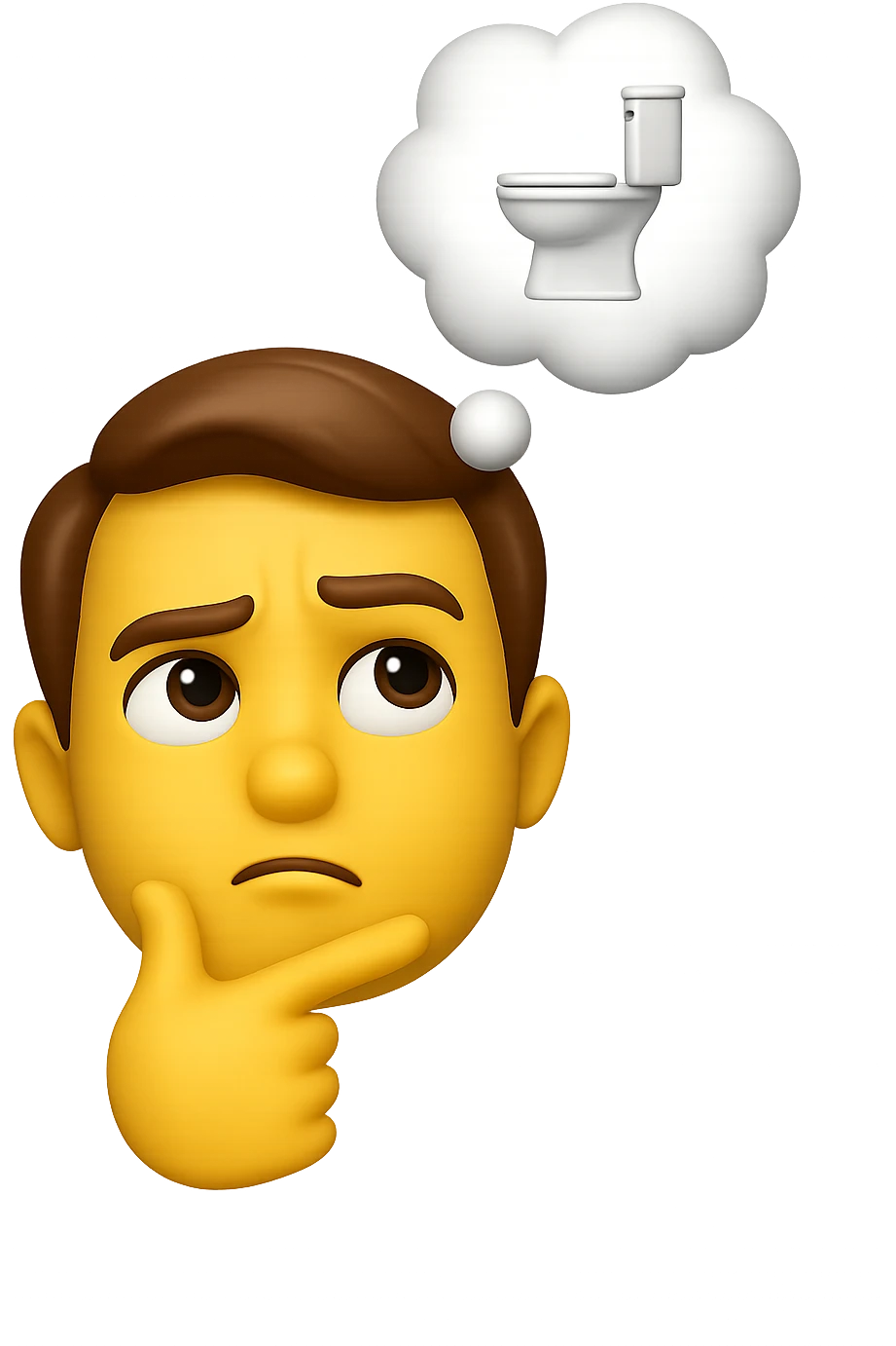 emoji stile iphone che riguarda l'argomento "stipsi/andrò al bagno oggi?", iperrealistico 4k emoji