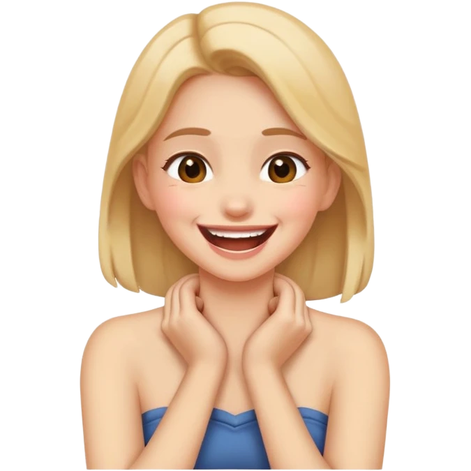 Girl holding her neck laughing  emoji