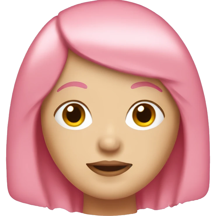 white woman with a pink bob with a fringe emoji