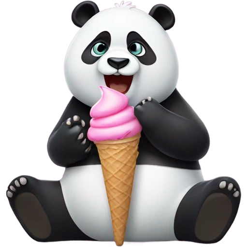 Panda eating ice cream emoji