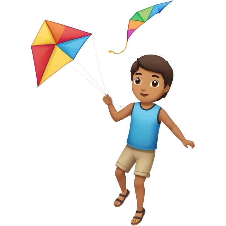 person flying a kite outdoors emoji