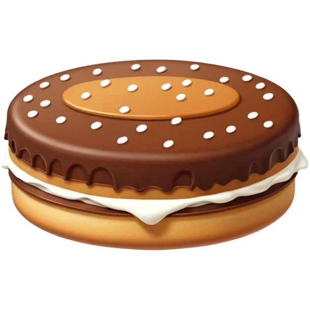 un alfajor de dulce de leche y chocolate emoji