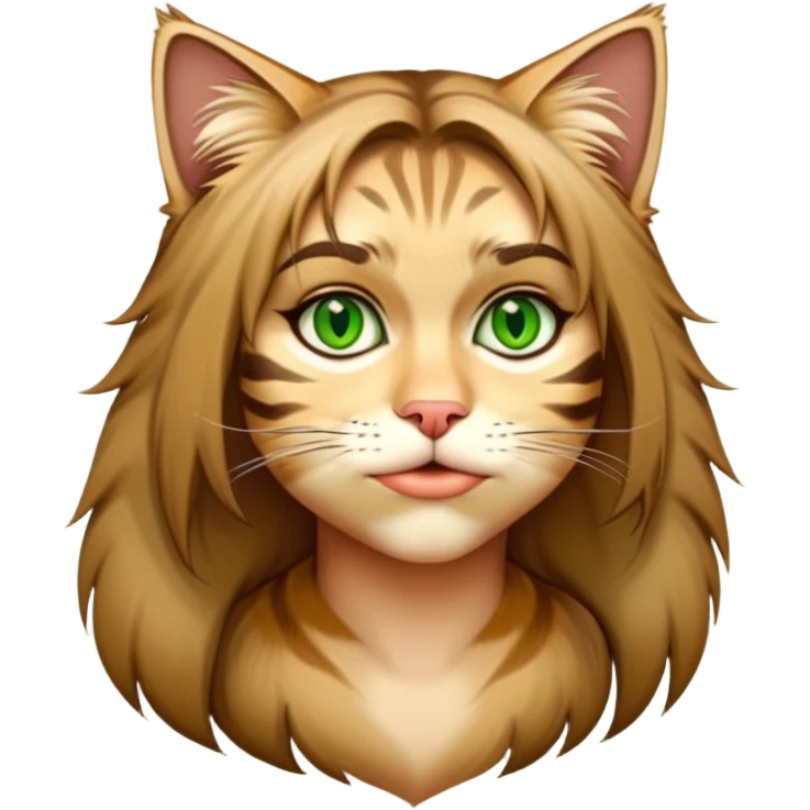 Cute tabby cat girl emoji