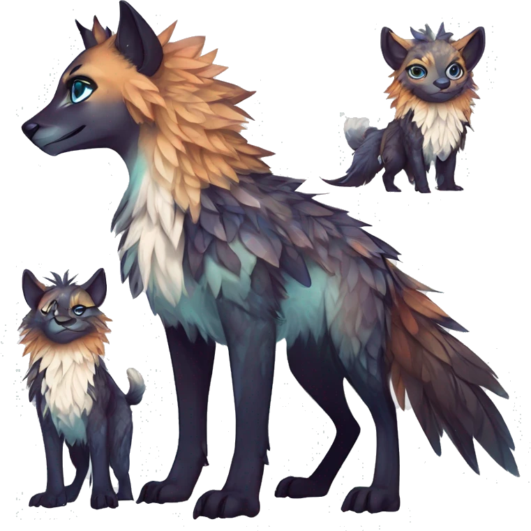 Cool cute Kawaii edgy fantasy shiny animal  fursona Fionbri vernid by griffsnuff & LiLaiRa & Falvie full body emoji