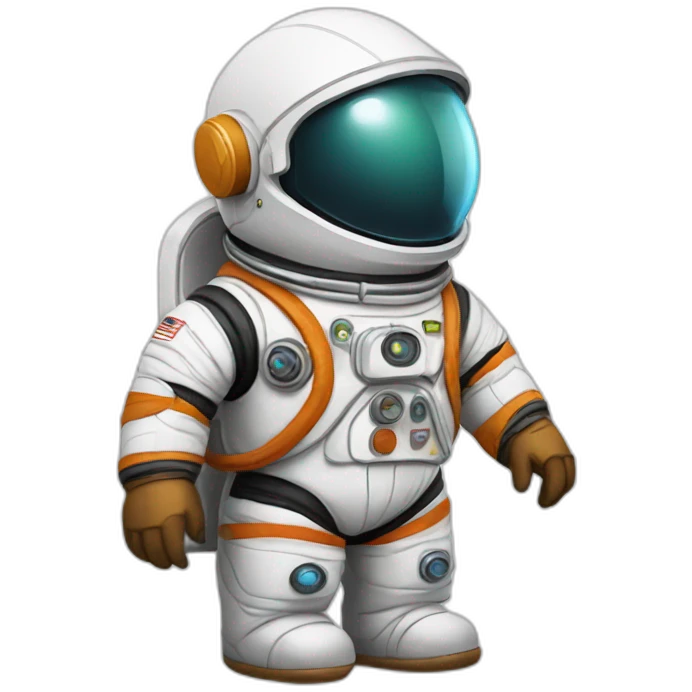 Spaceman on dinosaures emoji