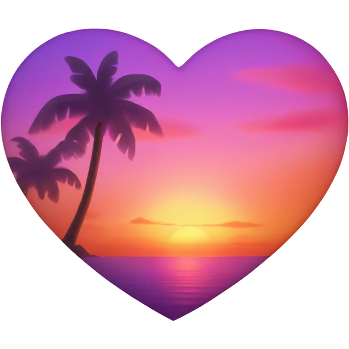 Sunset inside a heart emoji