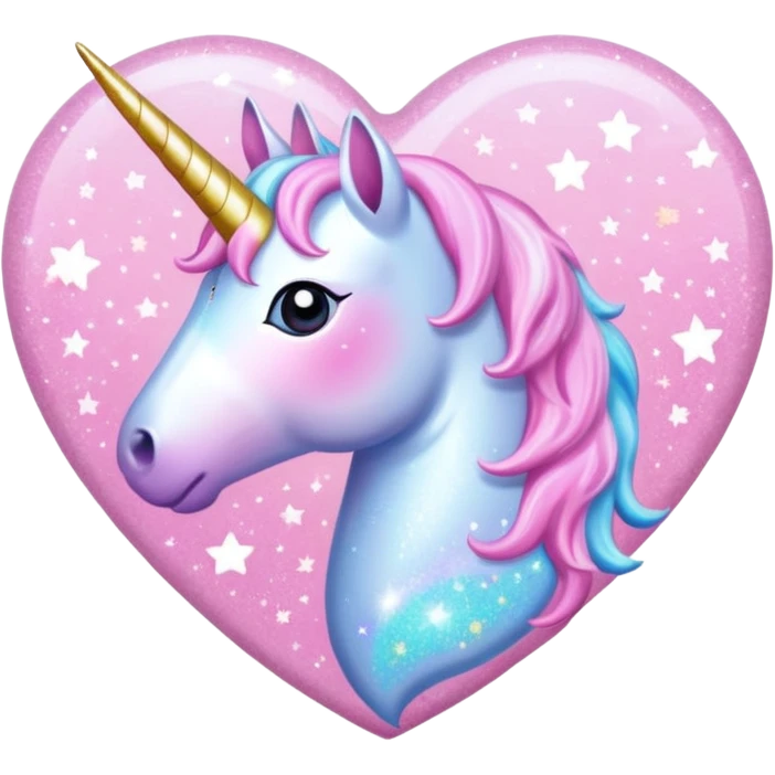 unicorn themed heart emoji