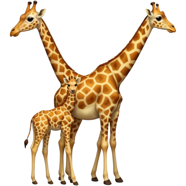 High resolution giraffe with its baby emoji