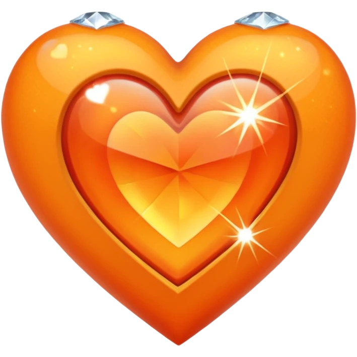 Heart orange with a diamond heart inside emoji
