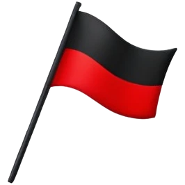 Half black half red flag emoji emoji