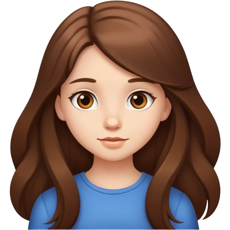 Cute girl with long hair  emoji