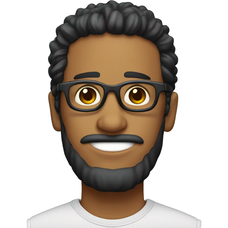 chico cool con lentes de pro. Alto, de rulos castaños. Con una camiza veraniega emoji