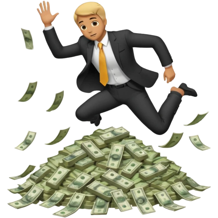 diving into a pile of money emoji