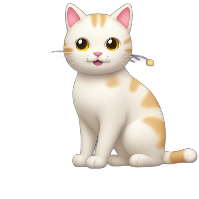 Cat body coverd in christmas light emoji