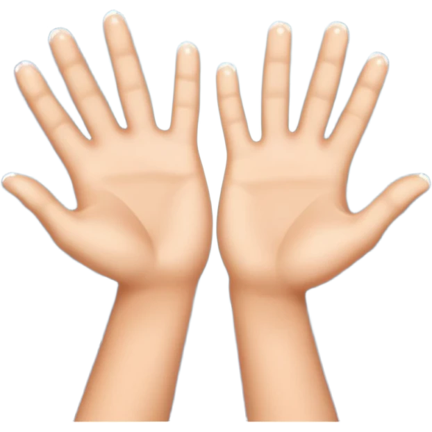 Two hands giving jazz-hands motion, maybe with little sparkles. emoji