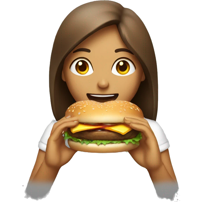 chica comiendo hamburguesa emoji