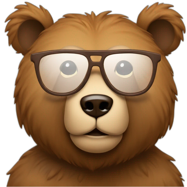Cara de oso marrón con lentes de sol  emoji