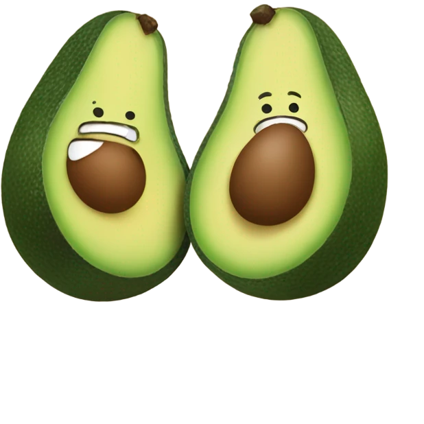 Two avocados running at each other  emoji