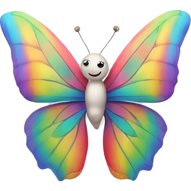 Mariposa volando sobre un arcoiris emoji