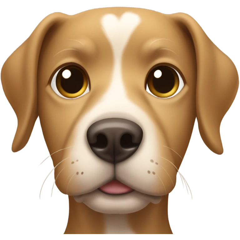 light brown dog with a white heart between eyes  emoji
