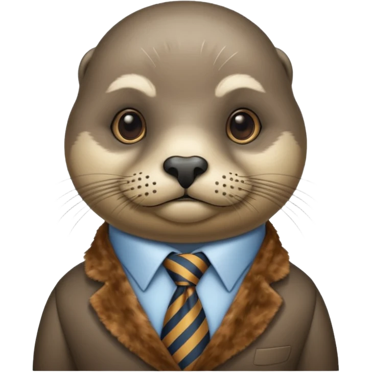 mustached seal with tie emoji