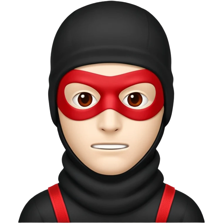 sinister-looking robber with black and red ski mask emoji