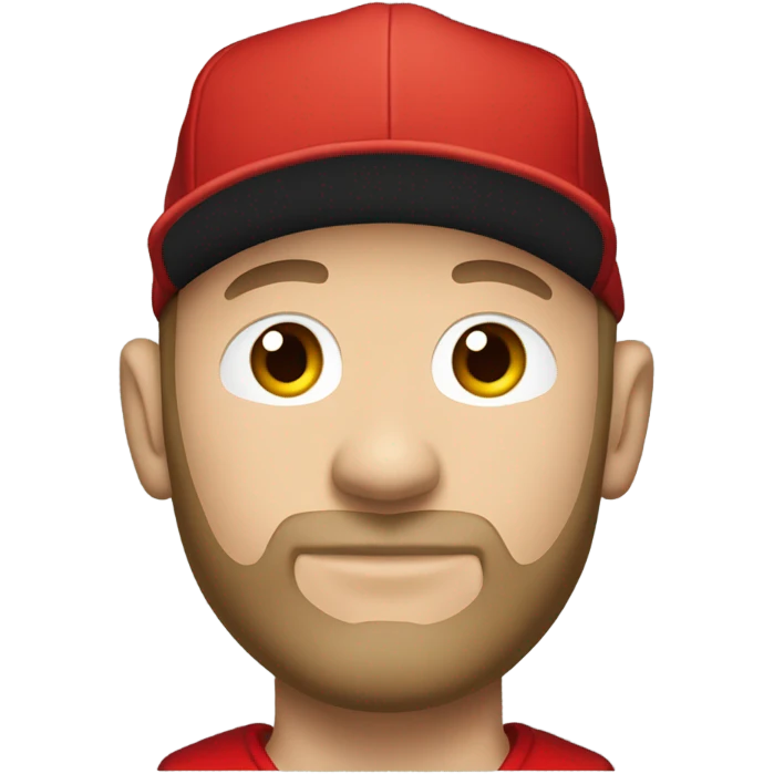 Fred durst in red from 1999 with a red backwards newera fitted emoji