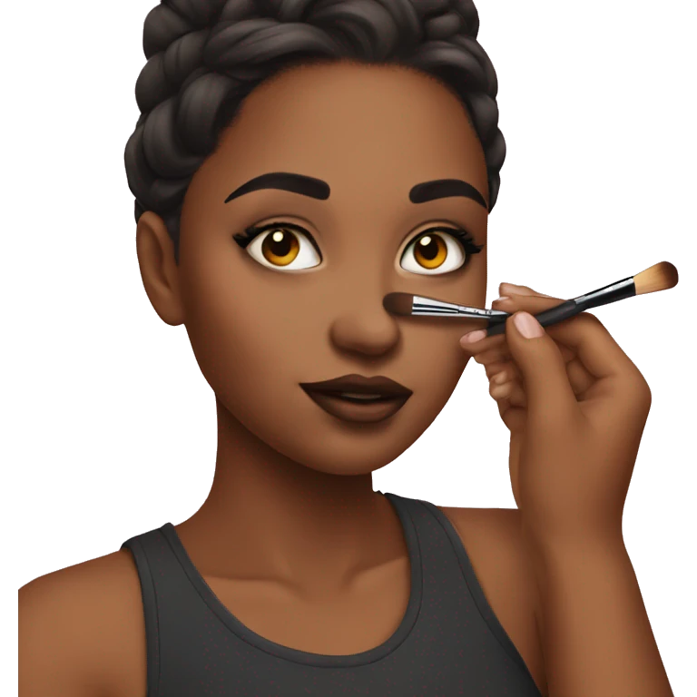 Girl doing her makeup  emoji