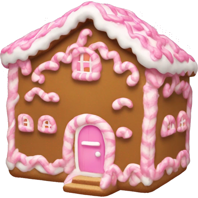 Pink coquette ginger bread house emoji