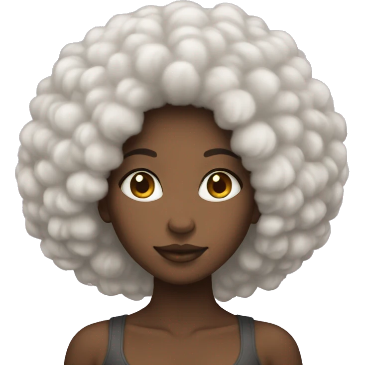 Black girl with afro emoji