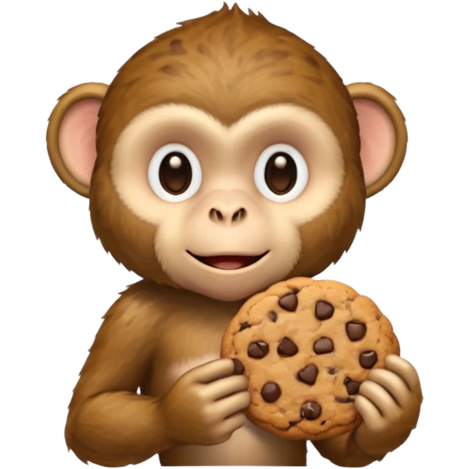 Fat monkey holding a cookie  emoji