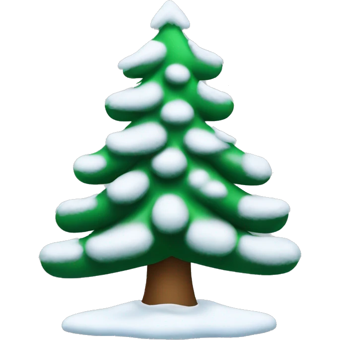 Christmas tree with snow emoji