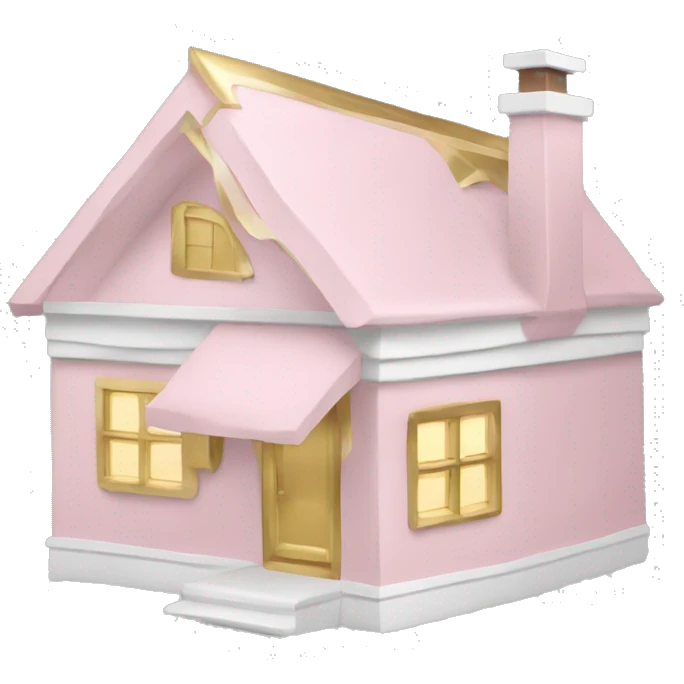 light pink , white, and gold and house emoji