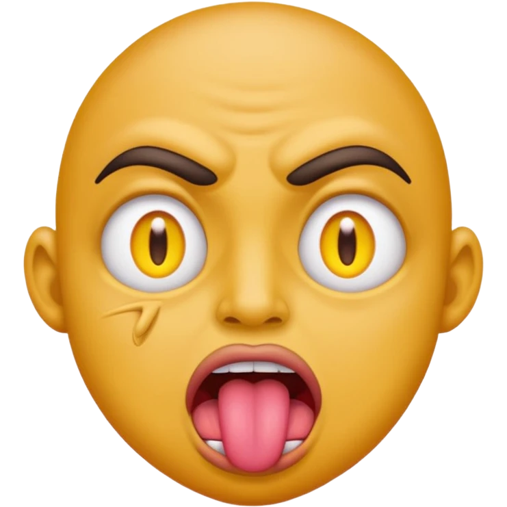 ugly pleading with eyes yellow emoticon🥺👀 emoji with tongue out emoji