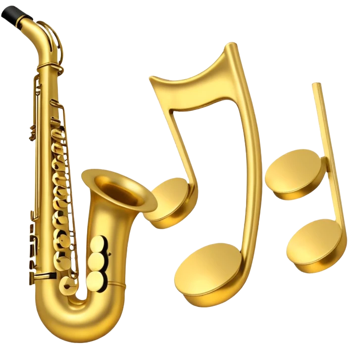 drei musiknoten in goldfarben, kein notenschlüssel. emoji