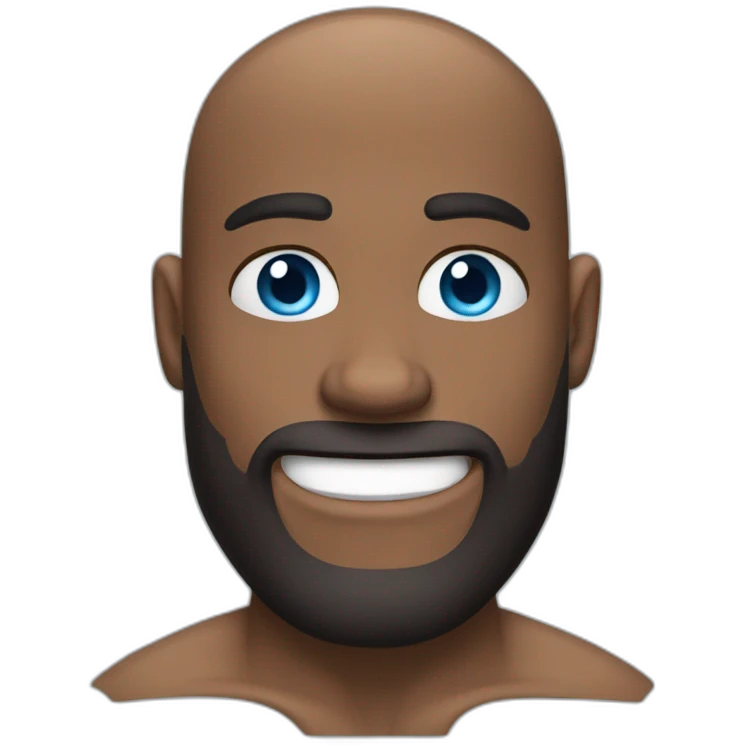 Muscle Man with brown beard and blue eyes smiling emoji