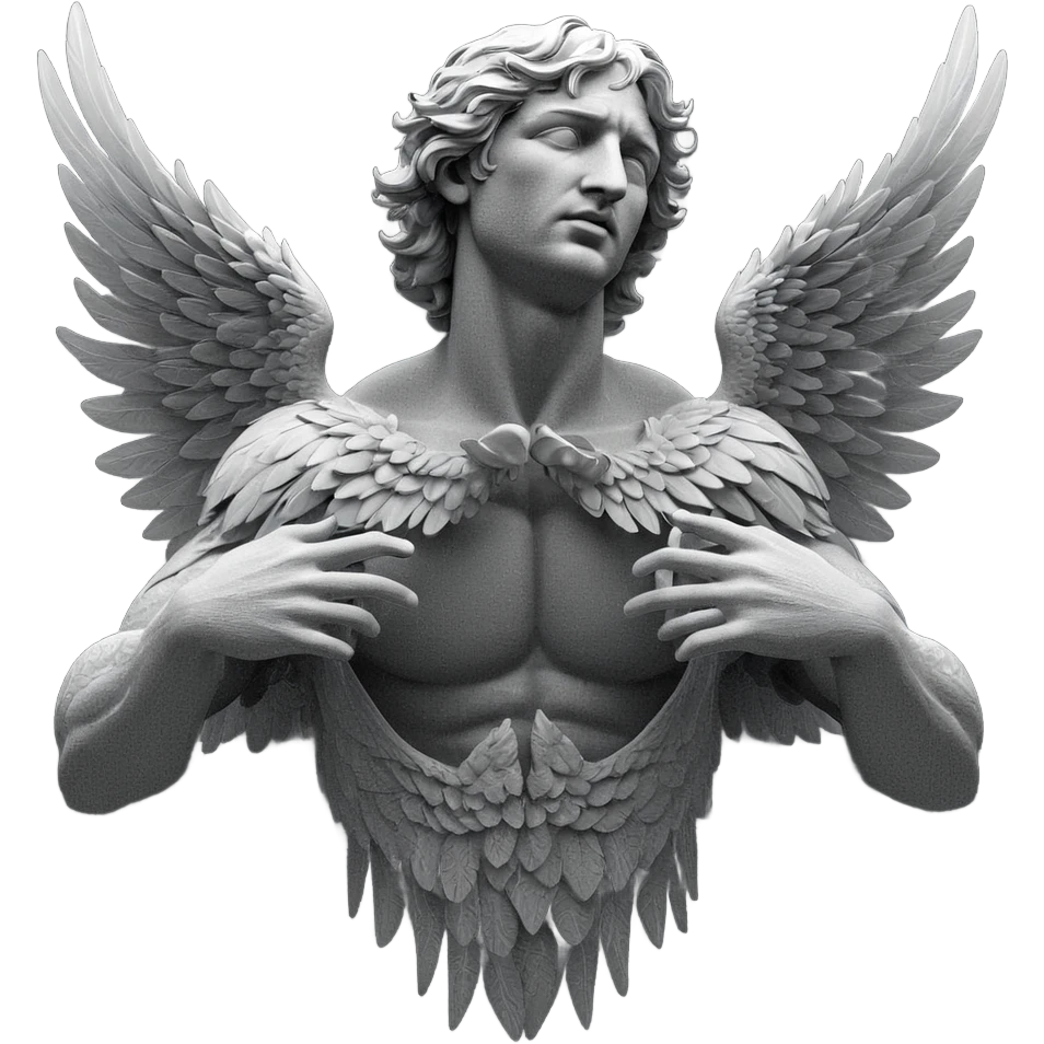 ethereal wings in monochrome light emoji