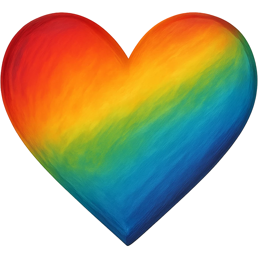 heart with a rainbow gradient, digital illustration style, no background emoji