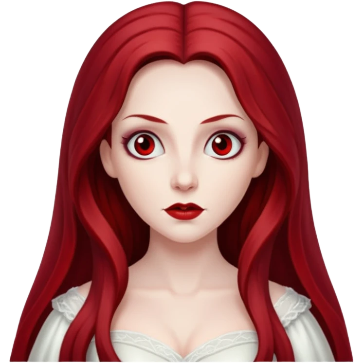 Bride of Dracula with long dark red hair emoji