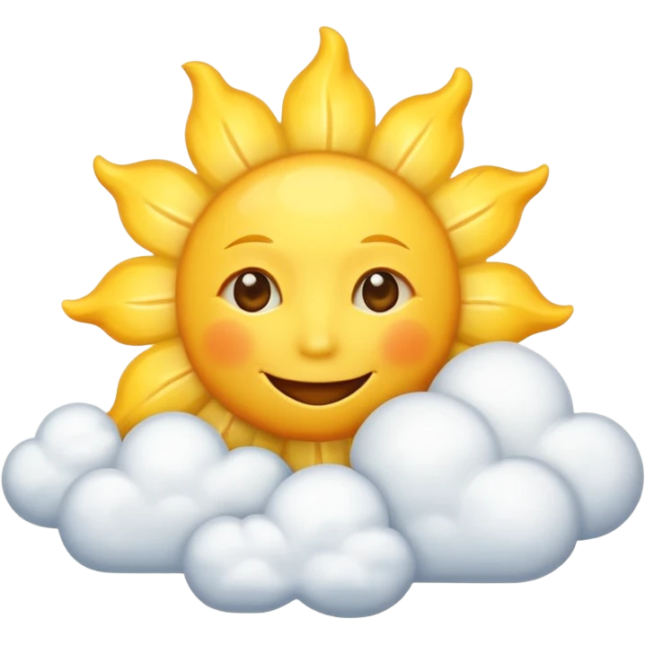 Sunny Cloud, clouds with happy sun emoji