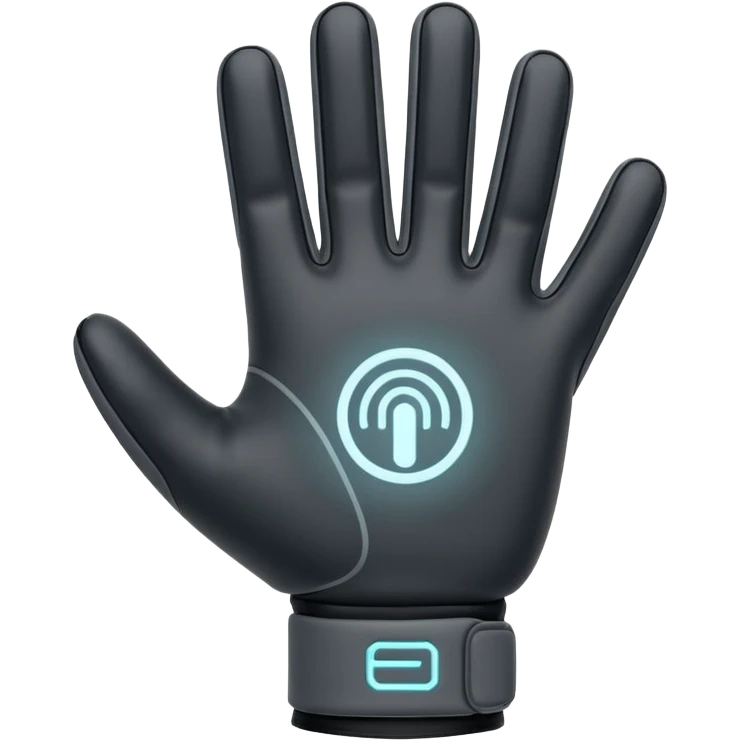 Minimal emoji of a futuristic nano-tech glove with subtle glowing lines, flat sci-fi wearable icon emoji